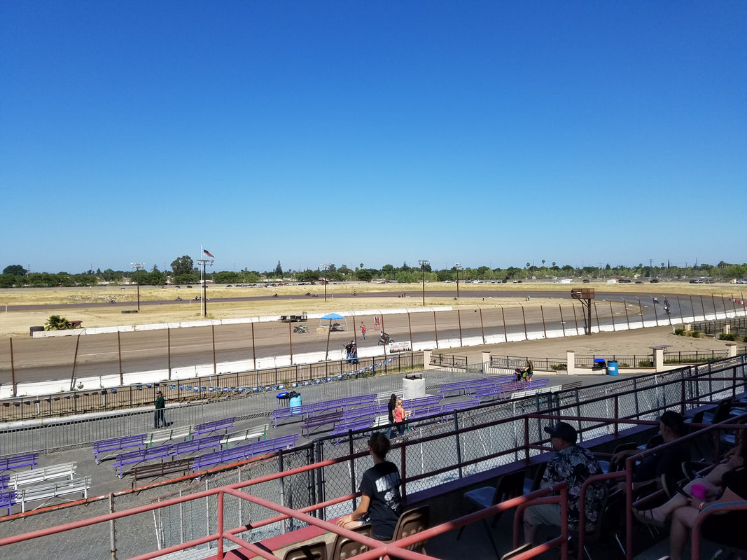 Lodi Motorcycle Club Half Mile Track View from 6-16-2018 Race at Stockton Dirt Track